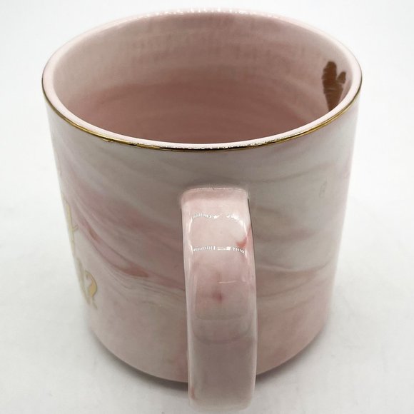 Does This Ring Make Me Look Engaged Pink Gold Heart Script Coffee Mug Tea Cup - Picture 5 of 6